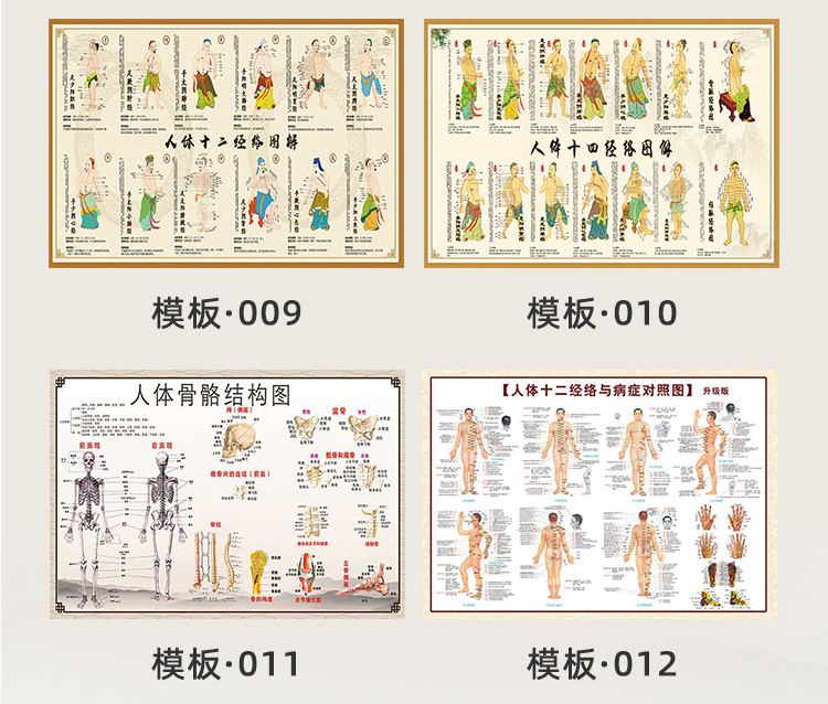。中醫艾灸針灸人體穴位圖人體經絡穴位圖大掛圖經絡圖高清家用全