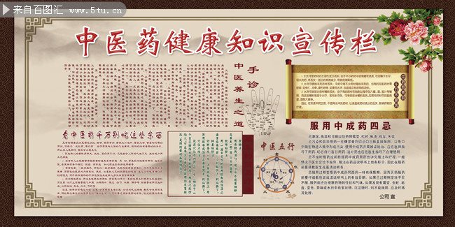 中醫保健知識宣傳展板模板