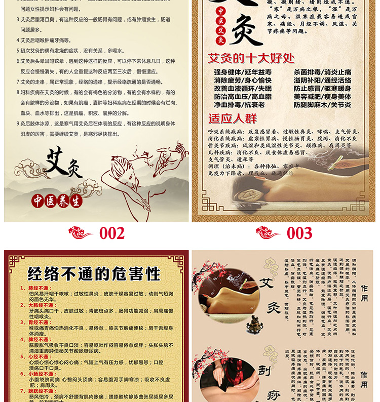。中醫掛圖養生館裝飾畫泥灸汗蒸刮痧宣傳圖片理療店海報廣告墻貼